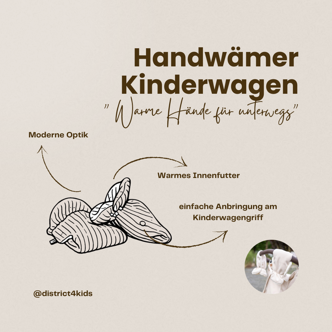 Handschuhe Cord für den Kinderwagen - modern, weich & warm