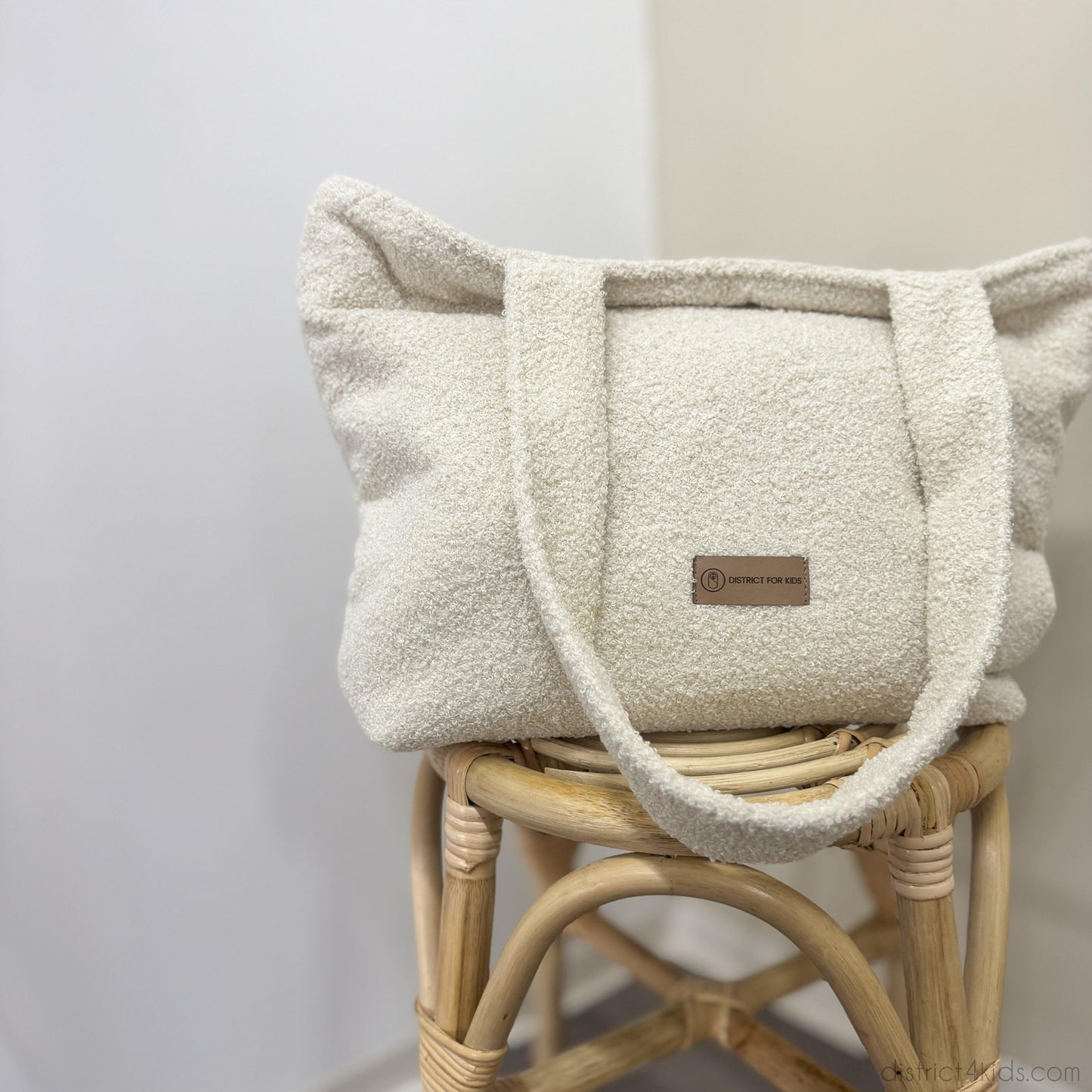 Wickeltasche Boucle Teddystoff für den Kinderwagen - Mom bag