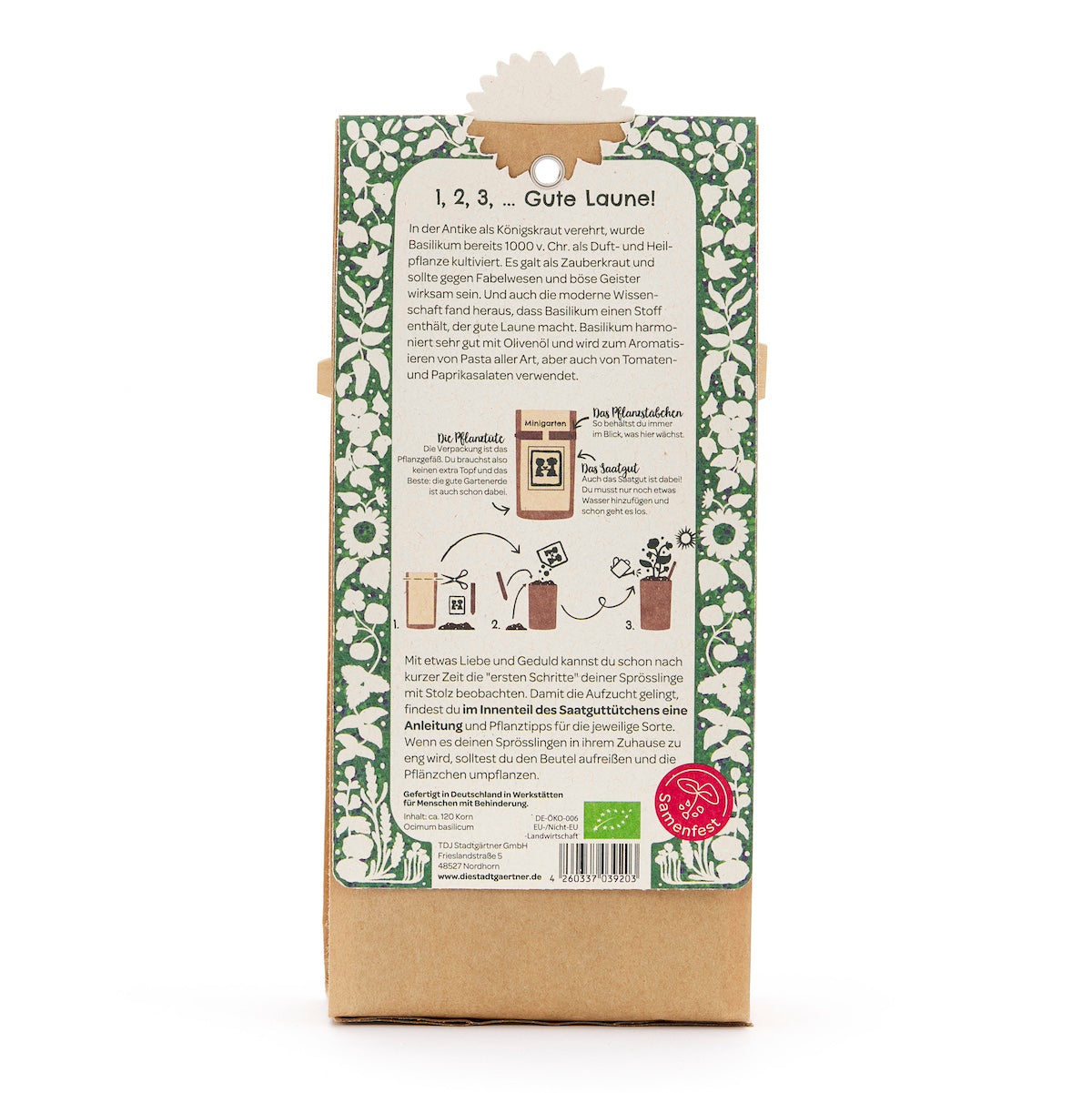Growing kit – mini garden organic basil