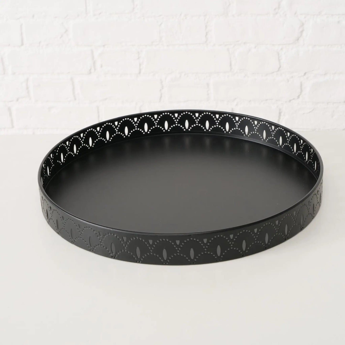 Beistelltisch Dekotisch Tabletttisch rund schwarz Metalltisch 45x40 cm