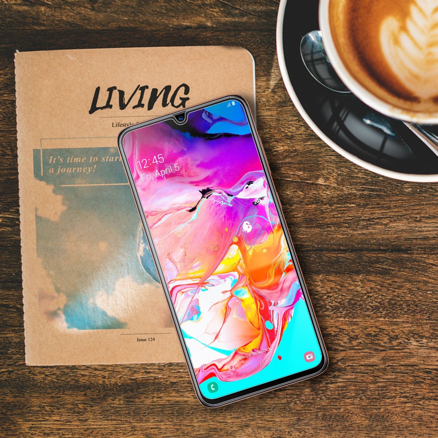 NALIA (2-Pack) Schutzglas kompatibel mit Samsung Galaxy A70, 9H Full-Cover Screen Display Schutz, Handy Schutzfolie Bildschirm-Abdeckung Schutz-Film Protector Tempered Glass - Transparent Schwarz