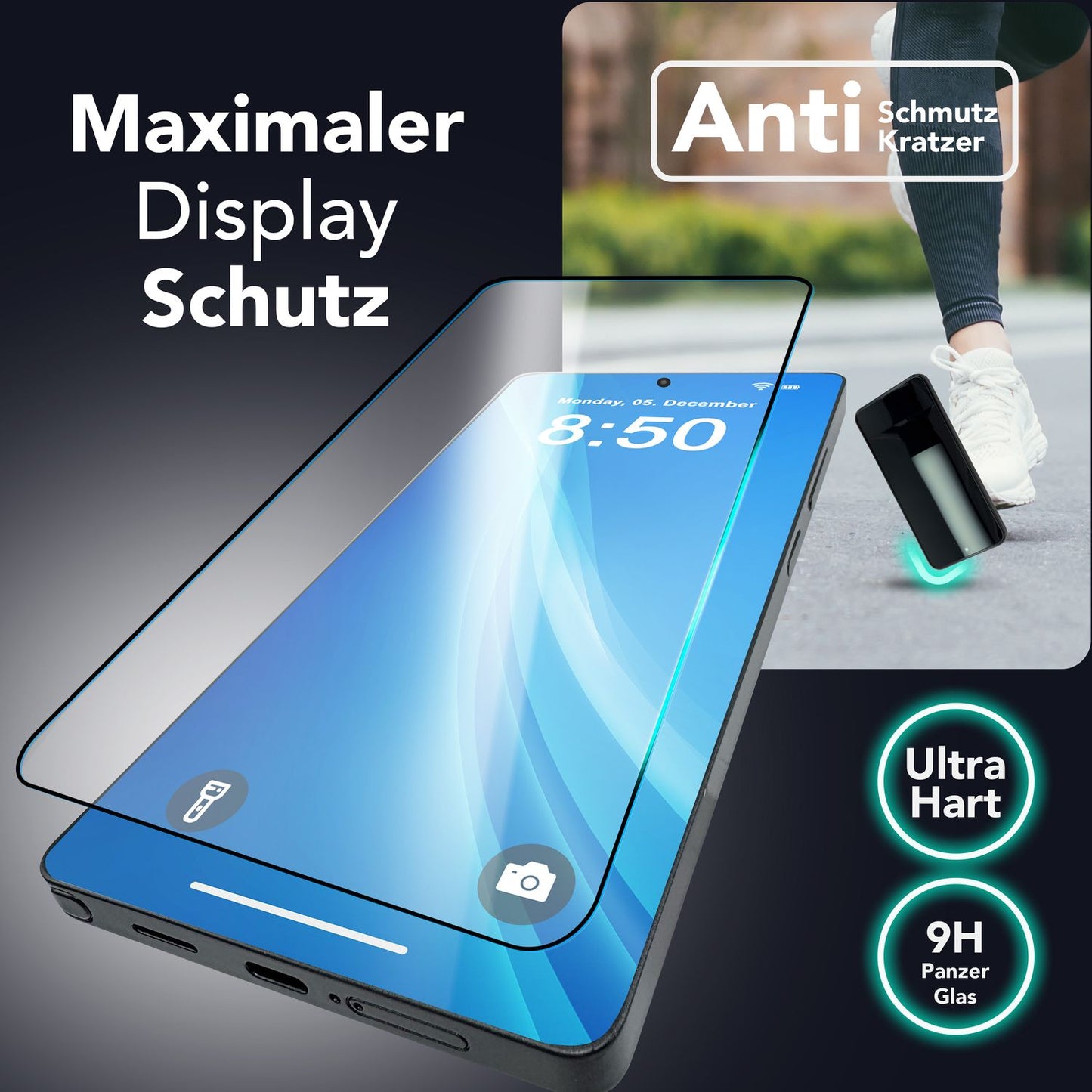 NALIA 2x Schutzglas für Samsung Galaxy S25 Ultra – Montagerahmen & 9H Full-Screen – ARMORGLASSX PRO (Glasfolie Transparent & Case-Friendly) – Marke aus Berlin