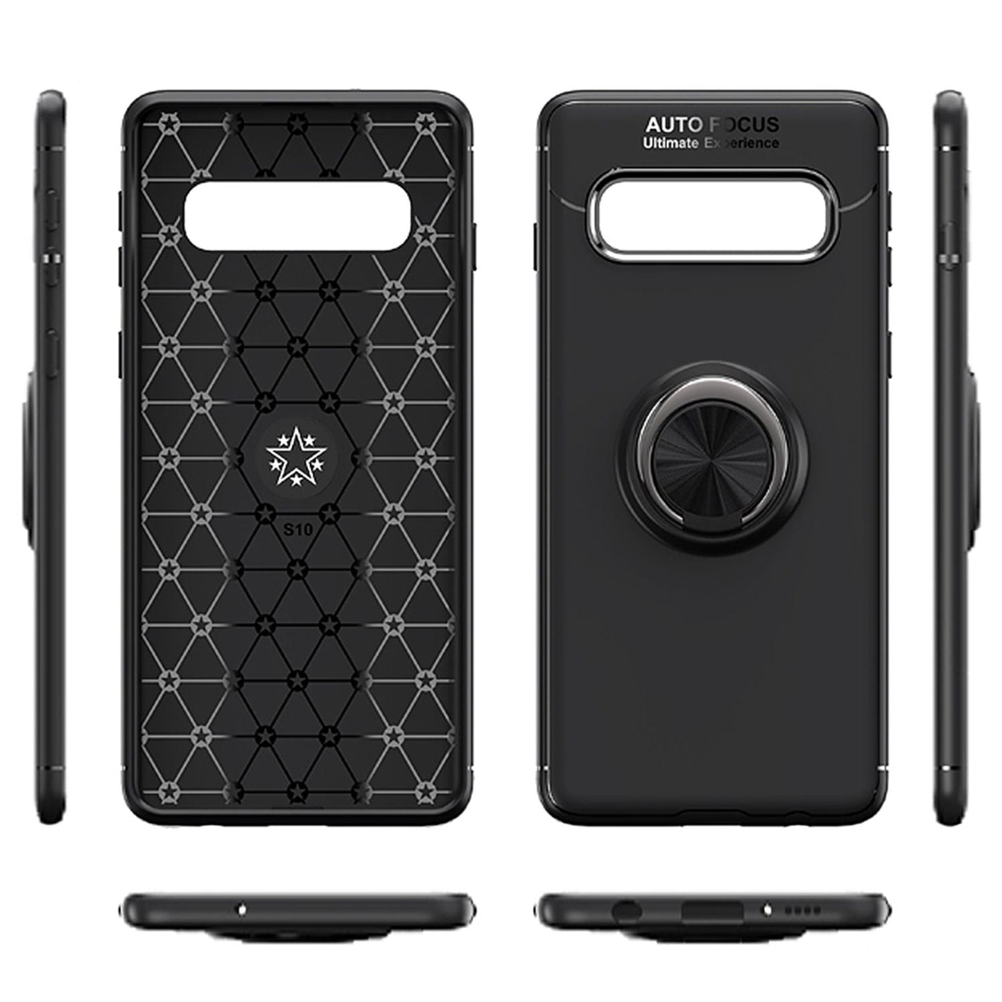 NALIA Ringhülle für Samsung Galaxy S10 – Ring-Ständer 360° & für Magnet-Halter – GRIP360 (Mattiertes Silikon Case) – Marke aus Berlin