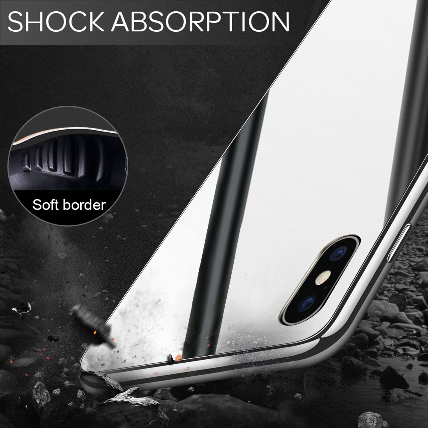 NALIA Spiegel Hartglas Hülle kompatibel mit iPhone XS Max, Mirror Hard-Case 9H Tempered Glass Cover & Silikon Bumper, Kratzfeste Handyhülle Schutzhülle Etui Handy-Tasche Dünn