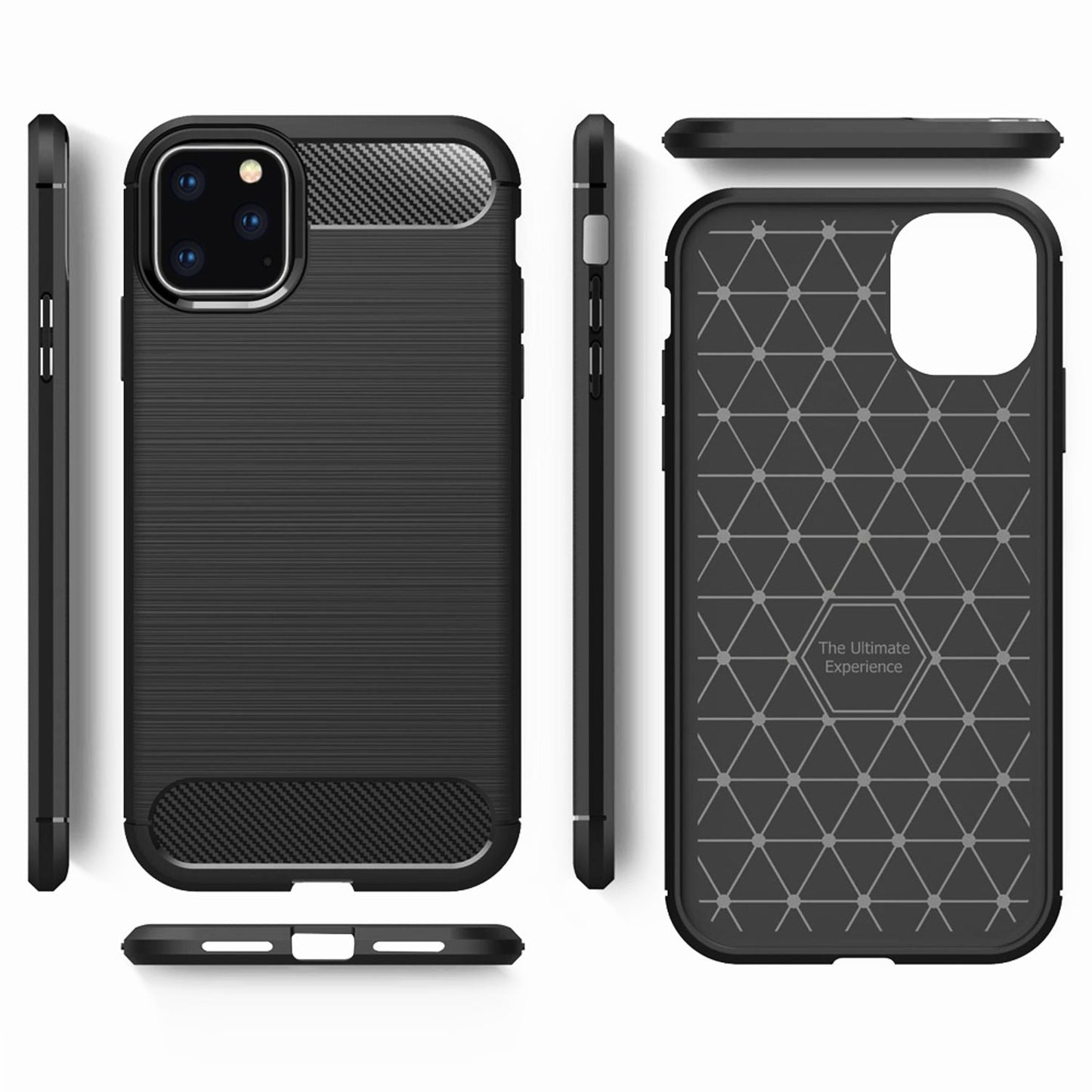 NALIA Design Case kompatibel mit Apple iPhone 11 Pro Hülle, Karbon Optik Stylische Handyhülle Stoßfeste Silikon Schutzhülle, Dünne Handy-Tasche Phone Cover Bumper Soft Skin Kratzfest