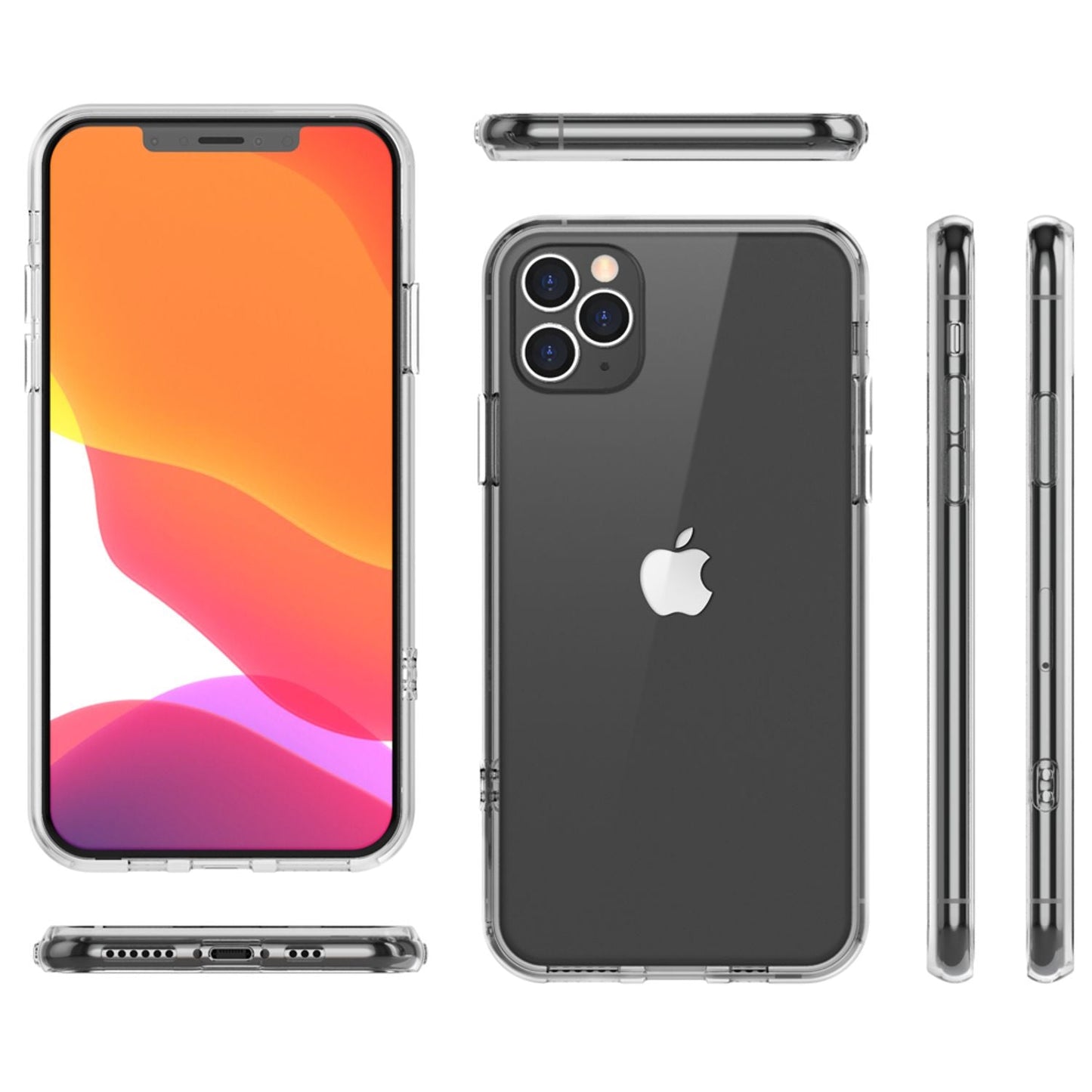 NALIA Hartglas Case kompatibel mit iPhone 11 Pro Hülle, Durchsichtiges Hardcase aus 9H Tempered Glass mit Silikon Bumper, Stoßfeste & Kratzfeste Handyhülle Cover Schutzhülle - Transparent