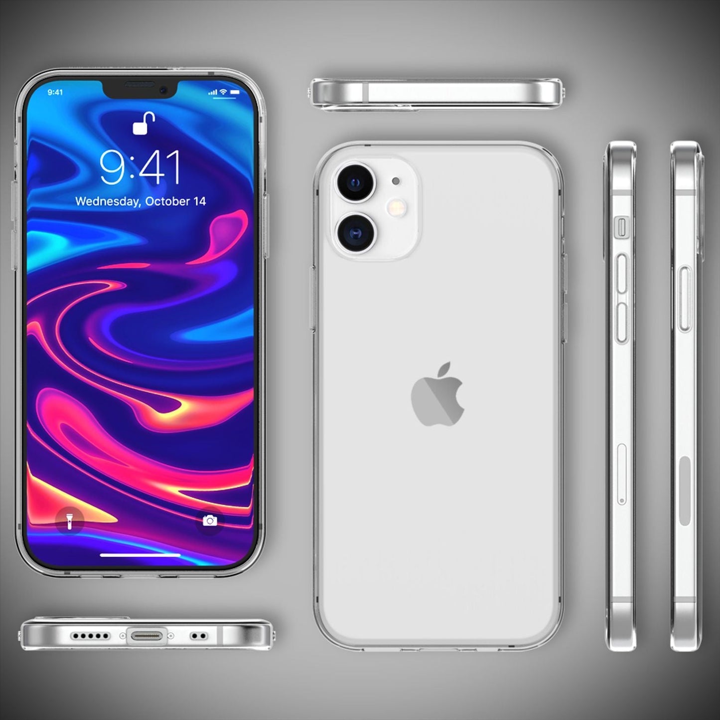NALIA Transparente Silikonhülle für iPhone 12 Mini – Anti-Gelb & Rutschfest – GLAZE (Handyhülle Kristallklar, Schlank & Stoßfest) – Marke aus Berlin
