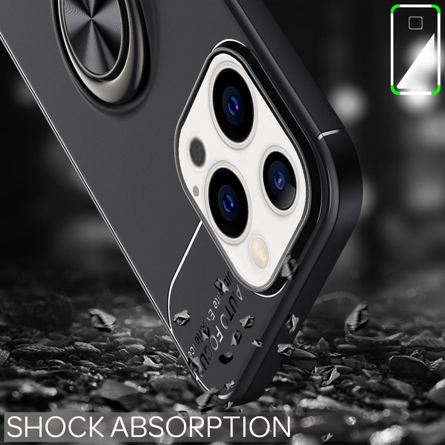 NALIA Ringhülle für iPhone 13 Pro Max – Ring-Ständer 360° & für Magnet-Halter – GRIP360 (Mattiertes Silikon Case) – Marke aus Berlin