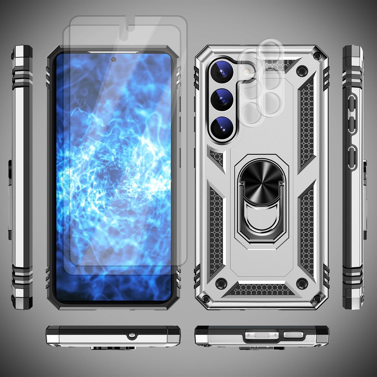NALIA Panzerhülle für Samsung Galaxy S23 Plus – Ring-Ständer 360° & Magnet-Halterung Kompatibel – RINGDEFEND (Stoßfestes Outdoor Case) – Marke aus Berlin