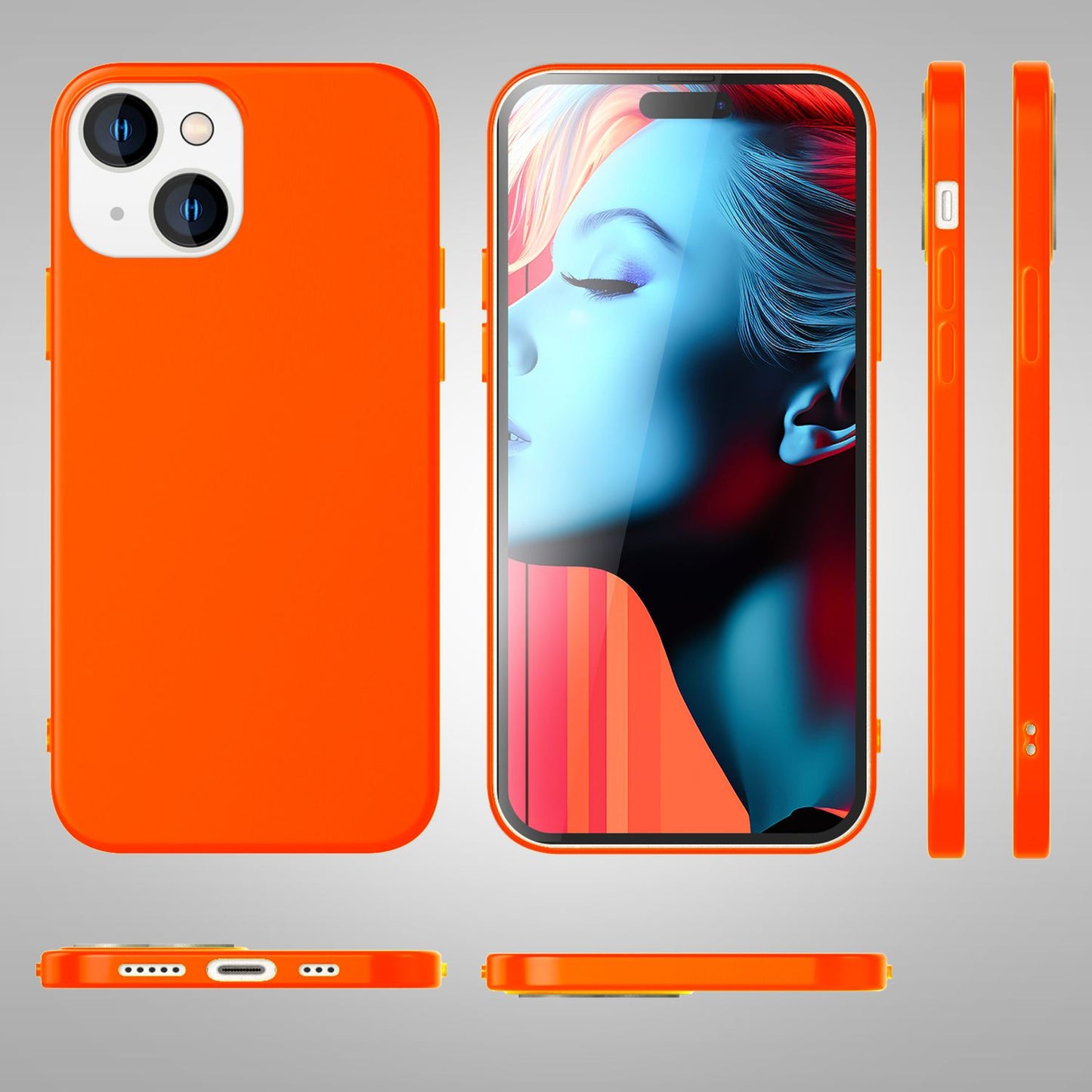 NALIA Neon Silikonhülle für iPhone 15 Plus – Soft-Touch & Signal-Neon – NEONSHOCK (Matte Schutzhülle) – Marke aus Berlin