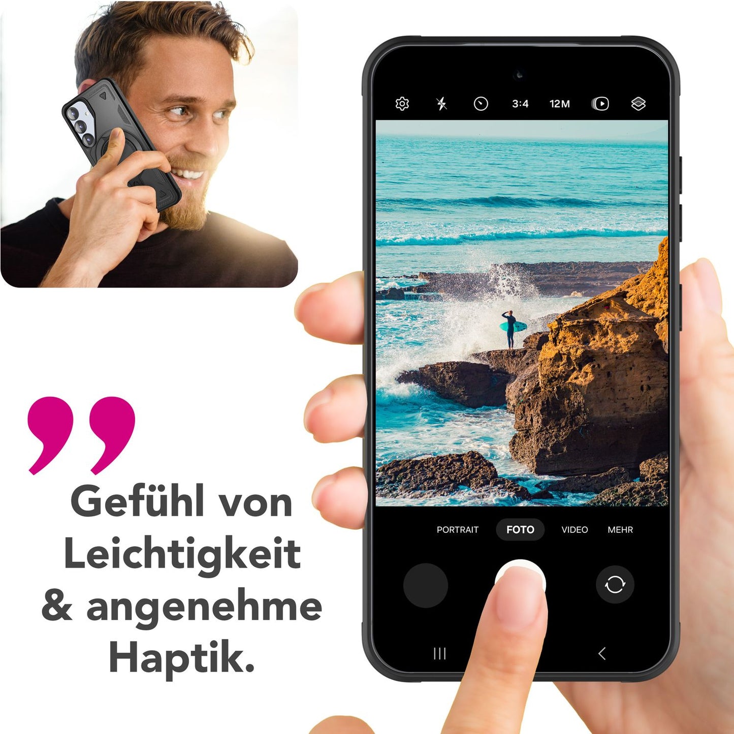 NALIA Magnetische Panzerhülle für Samsung Galaxy S25 Plus – Ring-Halterung 360° & MagSafe kompatibel – STORMGUARD (Outdoor Case) – Marke aus Berlin