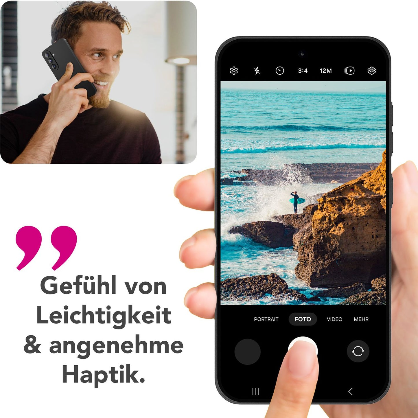NALIA Matte Silikonhülle für Samsung Galaxy A26 – Slim, Schwarz & Rutschfest – STRIDER (Soft Case, Kameraschutz & Stoßfest) – Marke aus Berlin