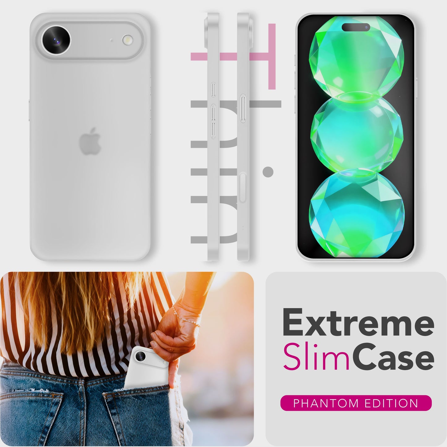 NALIA Ultra Slim Hardcase für iPhone 17 Air – Matt & 0.3mm Dünn – PHANTOM (Hauchdünnes Cover & Kamera-Vollschutz) – Marke aus Berlin