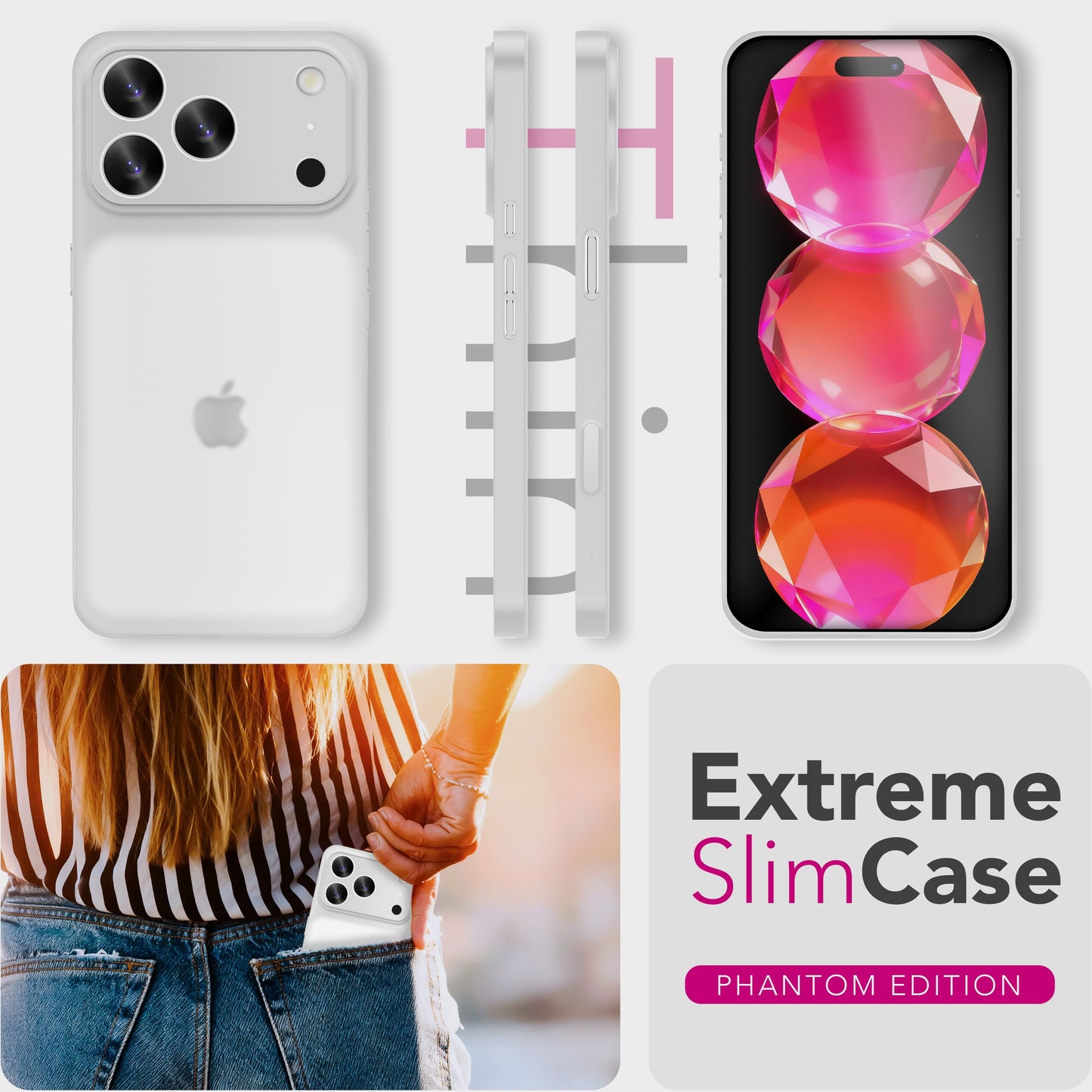 NALIA Ultra Slim Hardcase für iPhone 17 Pro – Matt & 0.3mm Dünn – PHANTOM (Hauchdünnes Cover & Kamera-Vollschutz) – Marke aus Berlin