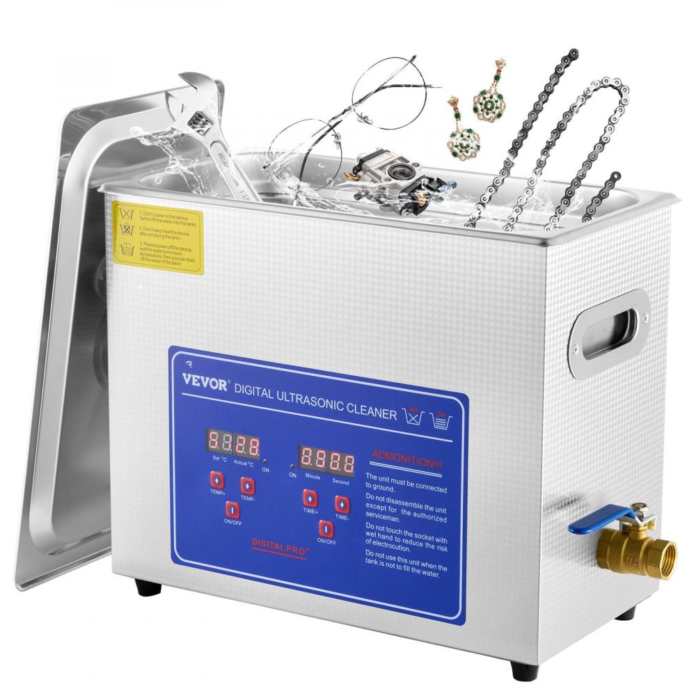 Ultrasonic cleaner 6L - stainless steel - with heating