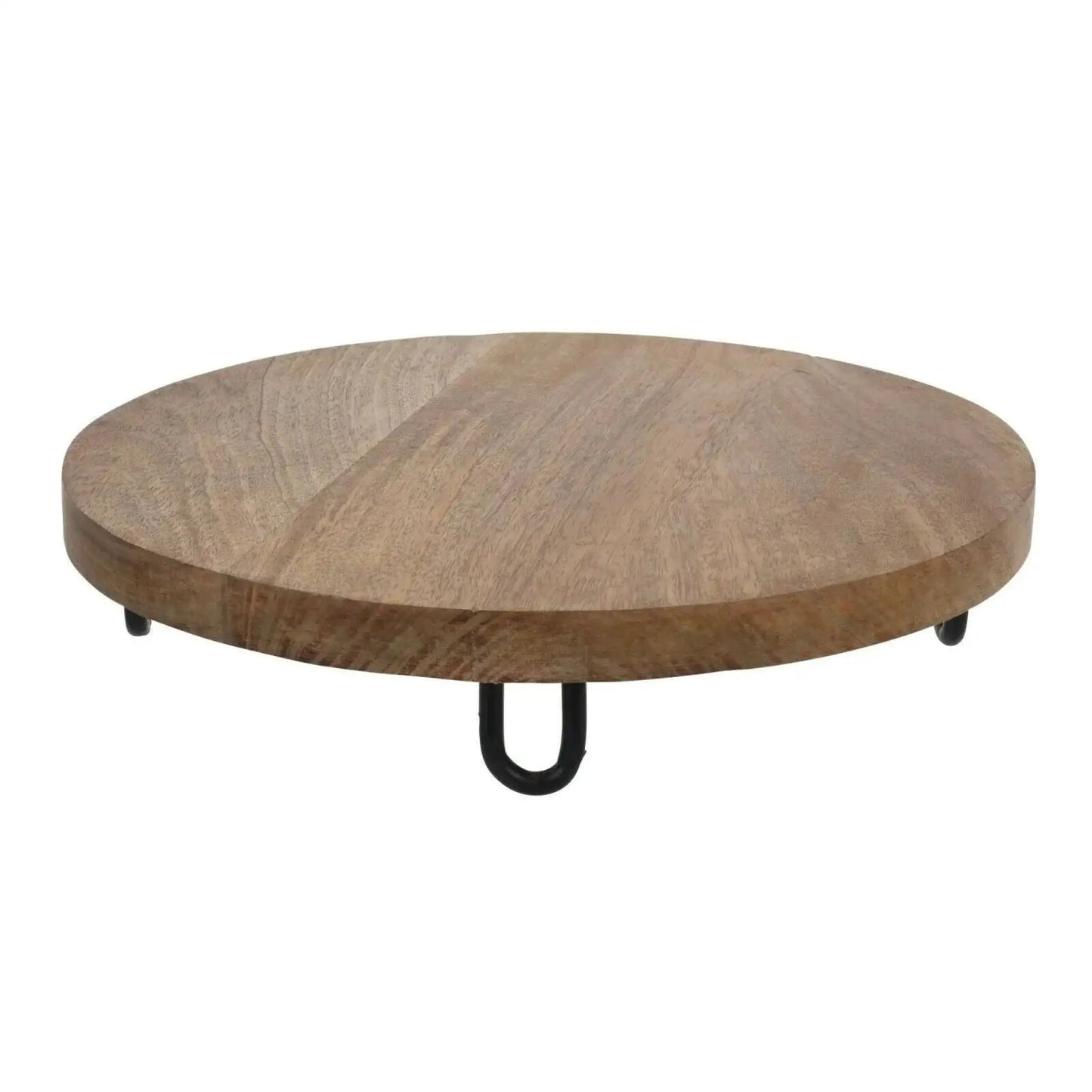 Dekobrett Holz Mangoholz Holzbrett Brett Schale Mango Teller mit Füßen Ø 30 cm