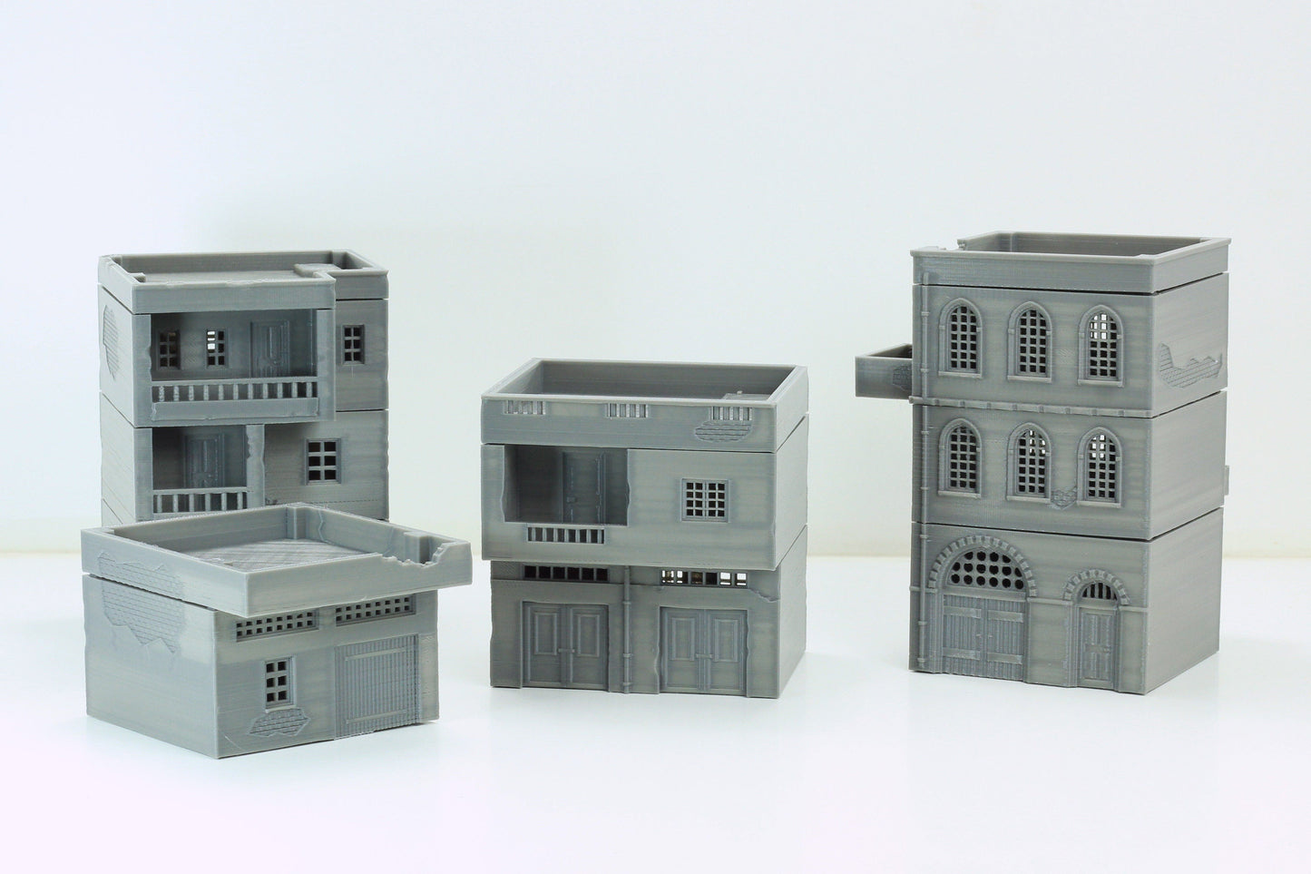 Arab Urban Buildings set of Four Town Houses - Tabletop Wargaming Terrain - Miniature Gaming - 3D Printed