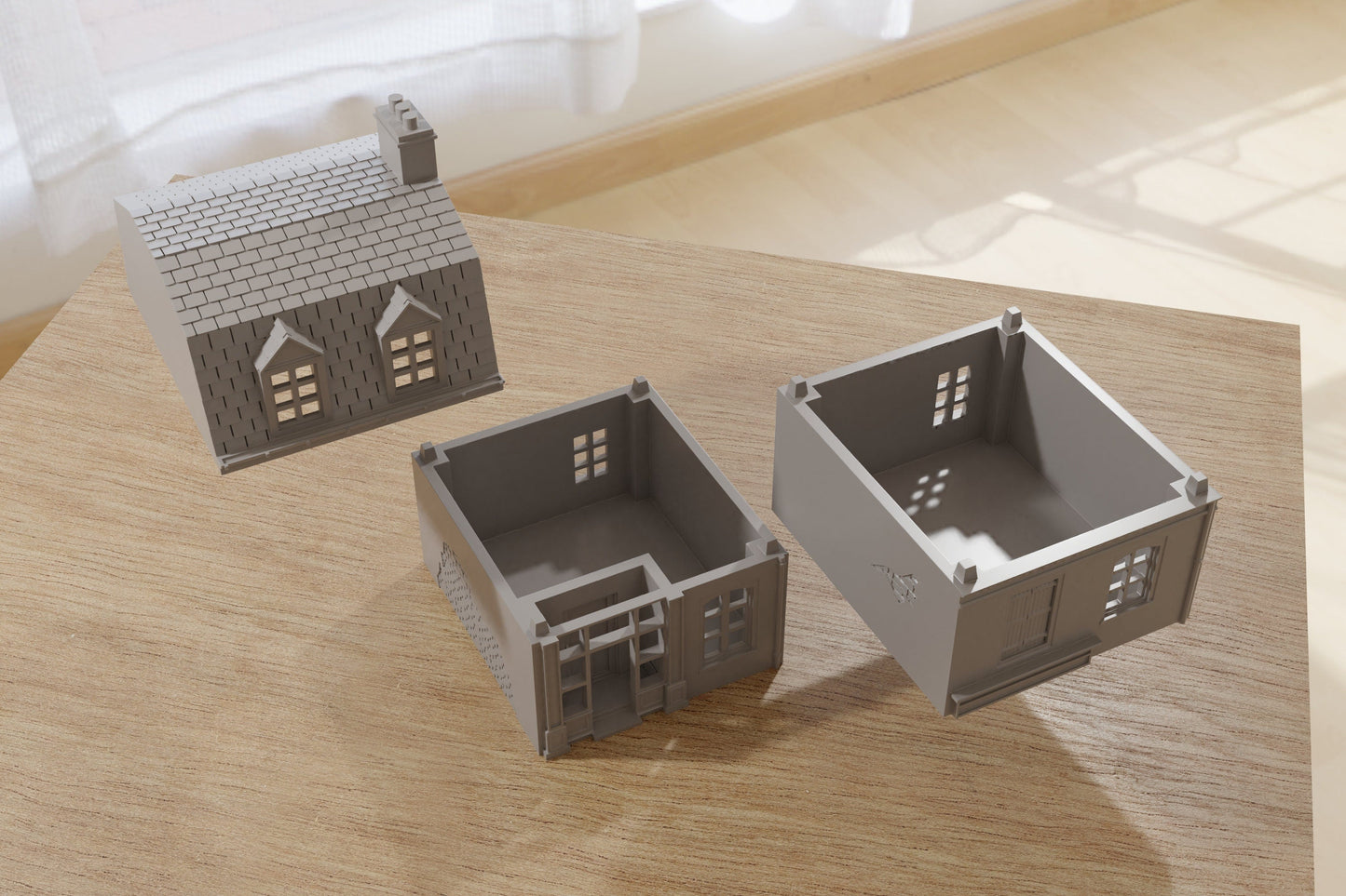 Sainte-Mère-Église French Town Set - Tabletop Wargaming WW2 Terrain | Miniature 3D Printed Model | Flames of War & Bolt Action