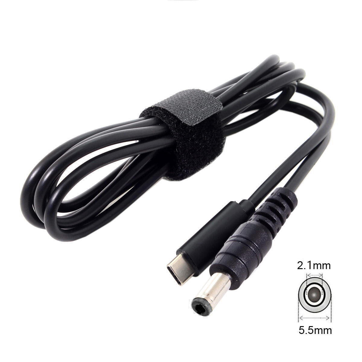 SYSTEM-S USB 3.1 Kabel 145 cm Typ C Stecker zu DC 20 V 5,5 x 1,1 mm Stecker