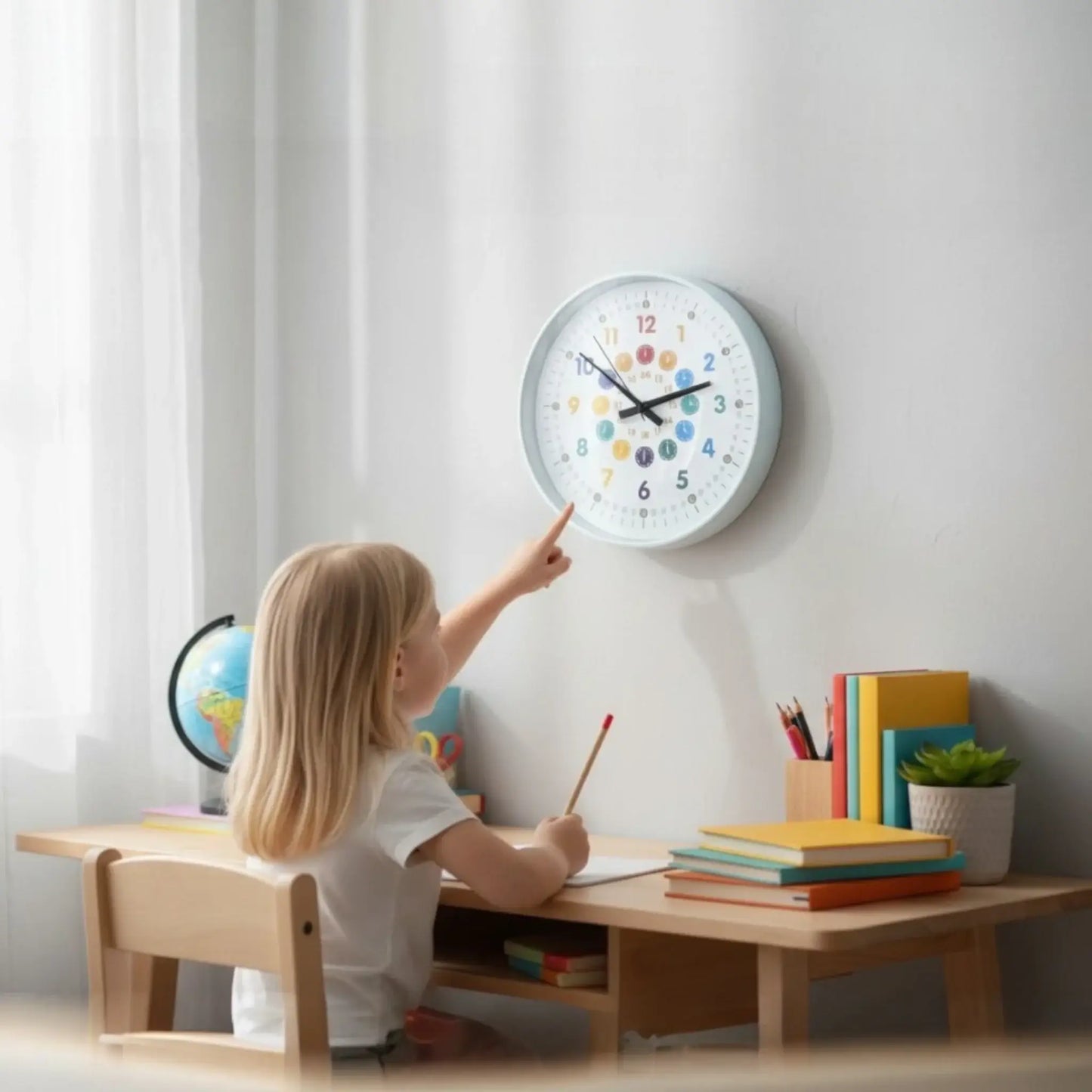 Lernuhr Kinderuhr Wanduhr weiß analoge Montessori Wanduhr Kinderzimmer Mädchen Jungen