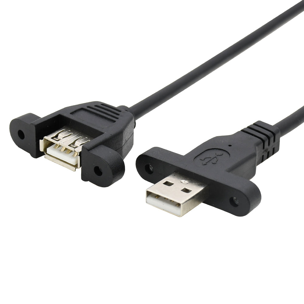 System-S USB Typ A (male) Kabel auf USB Typ A (female) Doppel Panel Mount Kabel 32cm