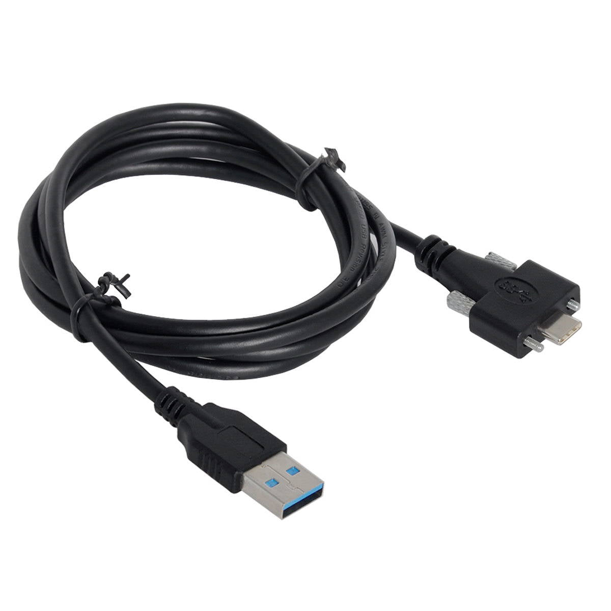 SYSTEM-S USB 3.1 cable 3 m Type C male to 3.0 Type A male screw in black