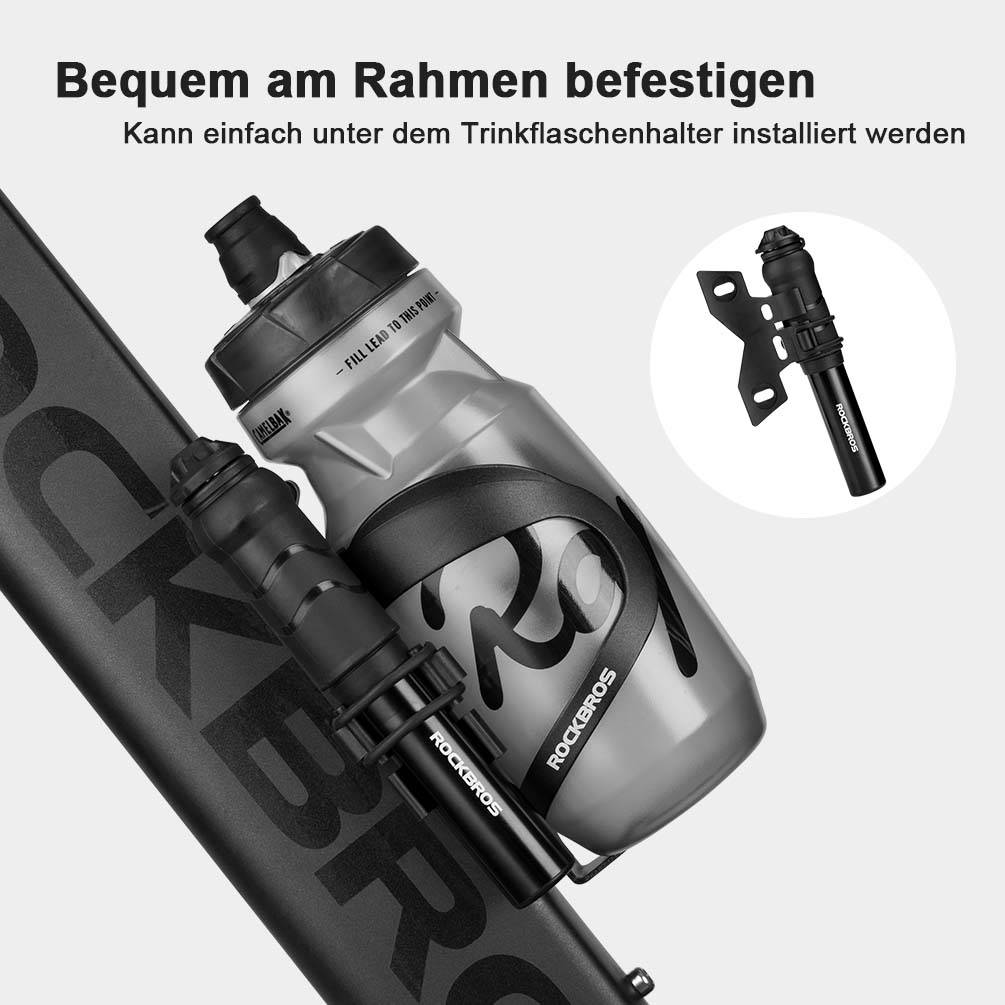 ROCKBROS Fahrrad Minipumpe 100 PSI Luftpumpe Presta & Schrader Ventile