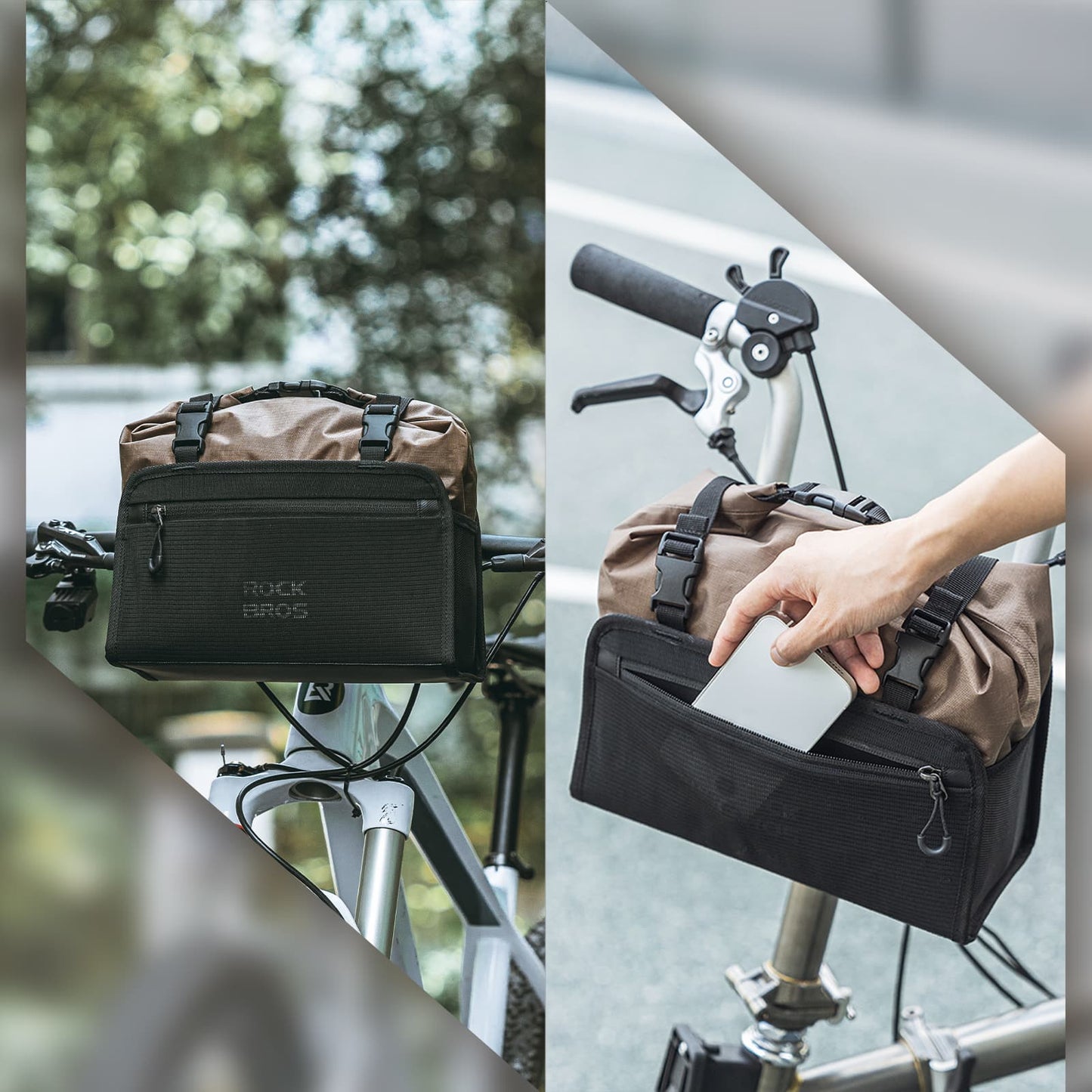 ROCKBROS Wasserdicht Lenkertasche Abnehmbar Fahrradkorb ca.5,5L