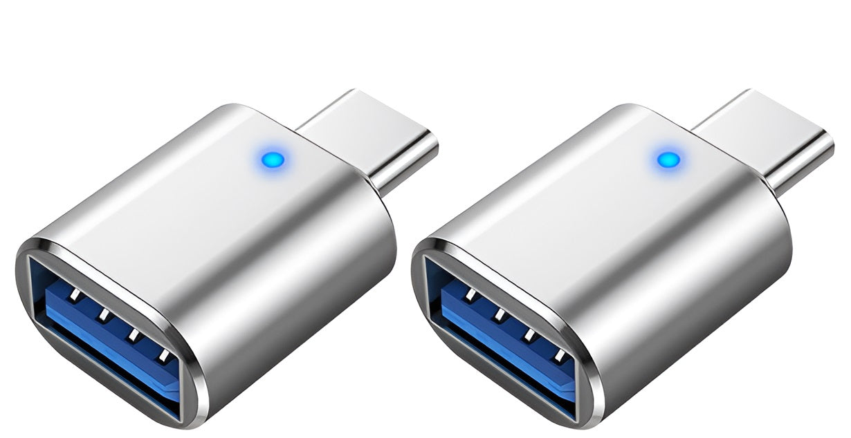 2 Pieces USB-C Male to USB-A Female USB Adapter USB 3.0 OTG