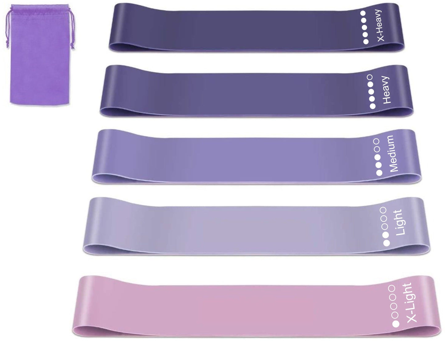 Fitness Bands Resistance Bands Set of 5 Latex Elastic bands