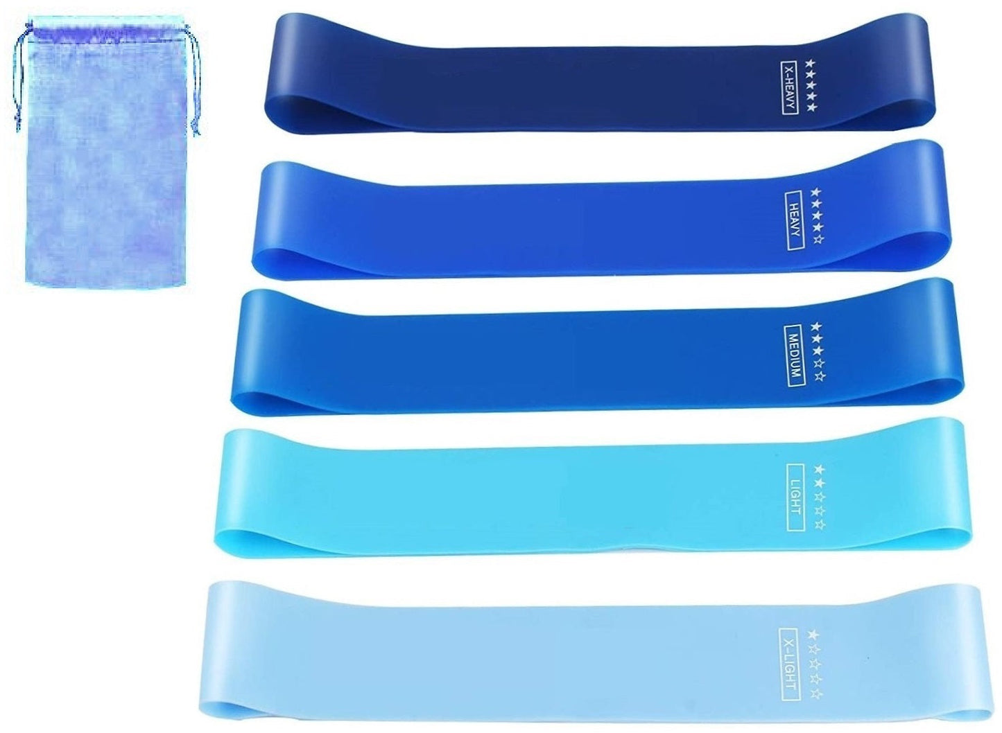 Fitness Bands Resistance Bands Set of 5 Latex Elastic bands