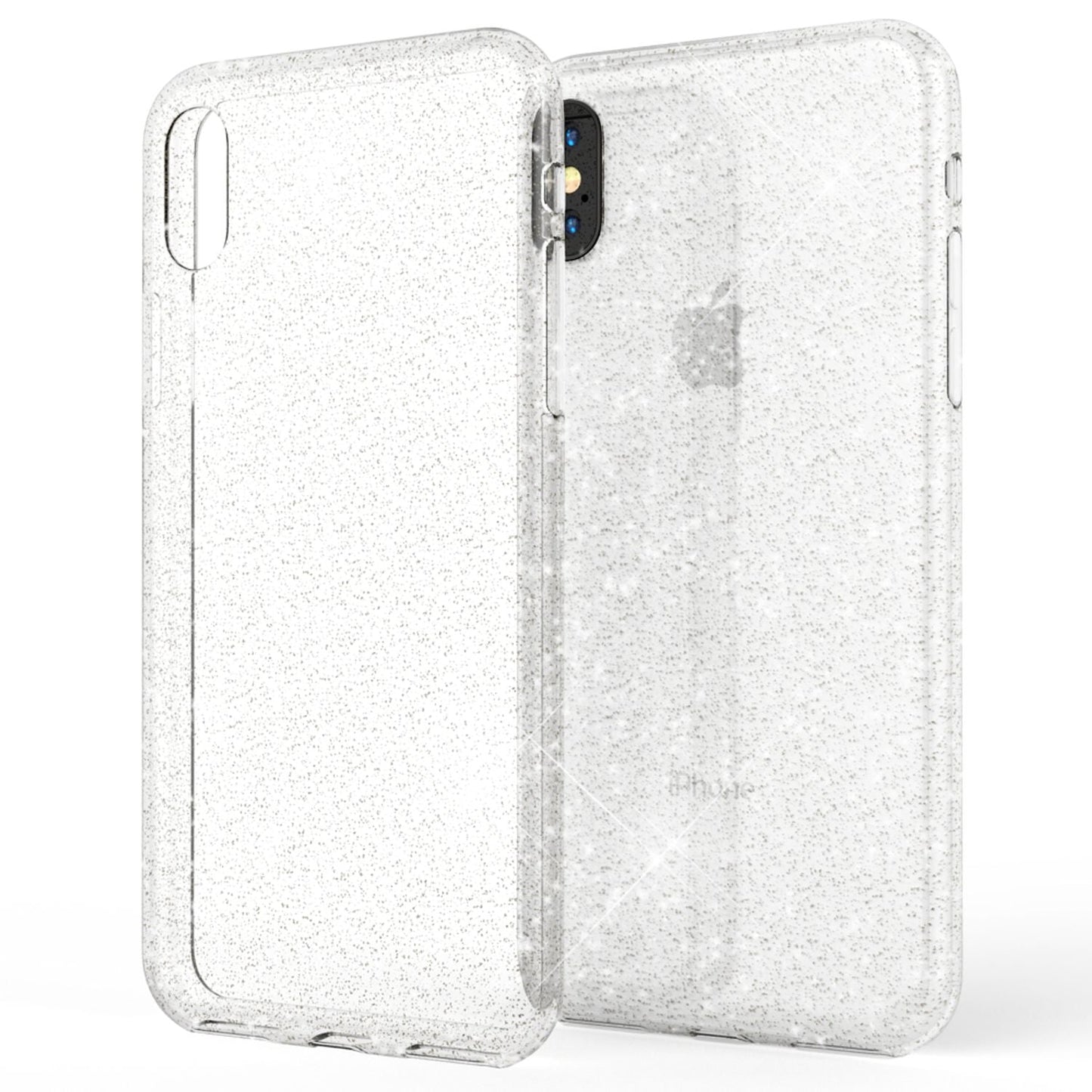 NALIA Handyhülle kompatibel mit iPhone XS Max, Glitzer Ultra-Slim Silikonhülle Case Backcover Schutzhülle, Glitter Sparkle Handy-Tasche Bumper Cover, Dünnes Bling Strass Etui Hülle