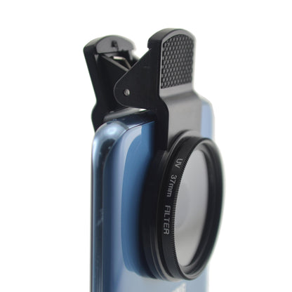 SYSTEM-S UV filter 37 mm thread with clip in black for smartphone