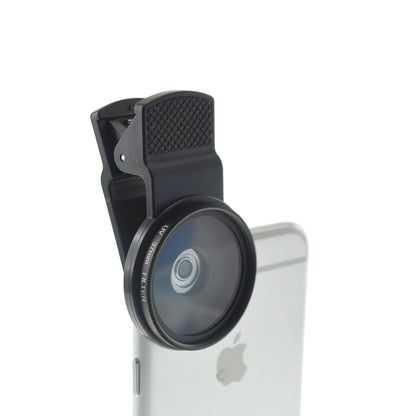 SYSTEM-S UV filter 37 mm thread with clip in black for smartphone