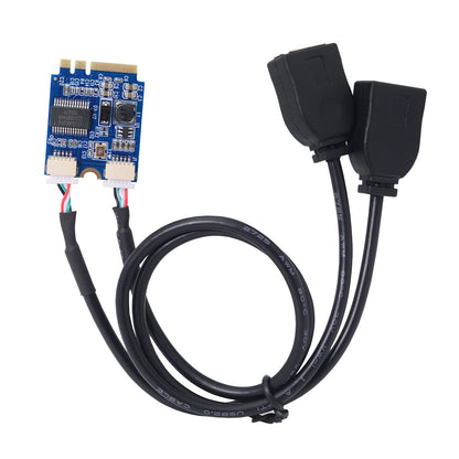 SYSTEM-S M.2 Key Y Kabel 30 cm A+E zu 2 x 2.0 Typ A Buchse in Schwarz