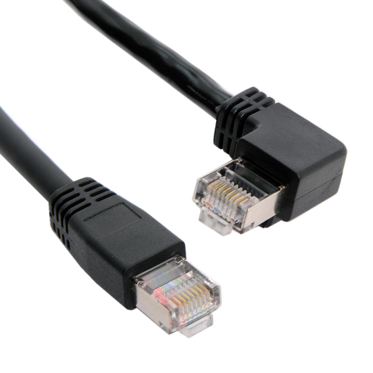 SYSTEM-S LAN cable 0.5 m RJ45 connector Ethernet cable network cable angle in black
