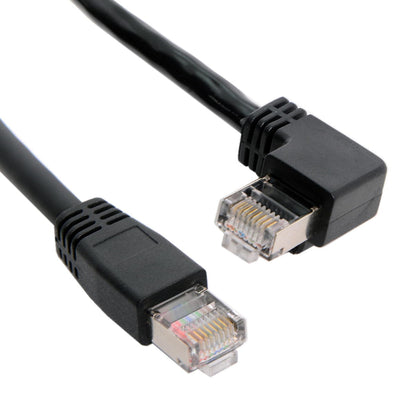 SYSTEM-S LAN cable 0.5 m RJ45 connector Ethernet cable network cable angle in black