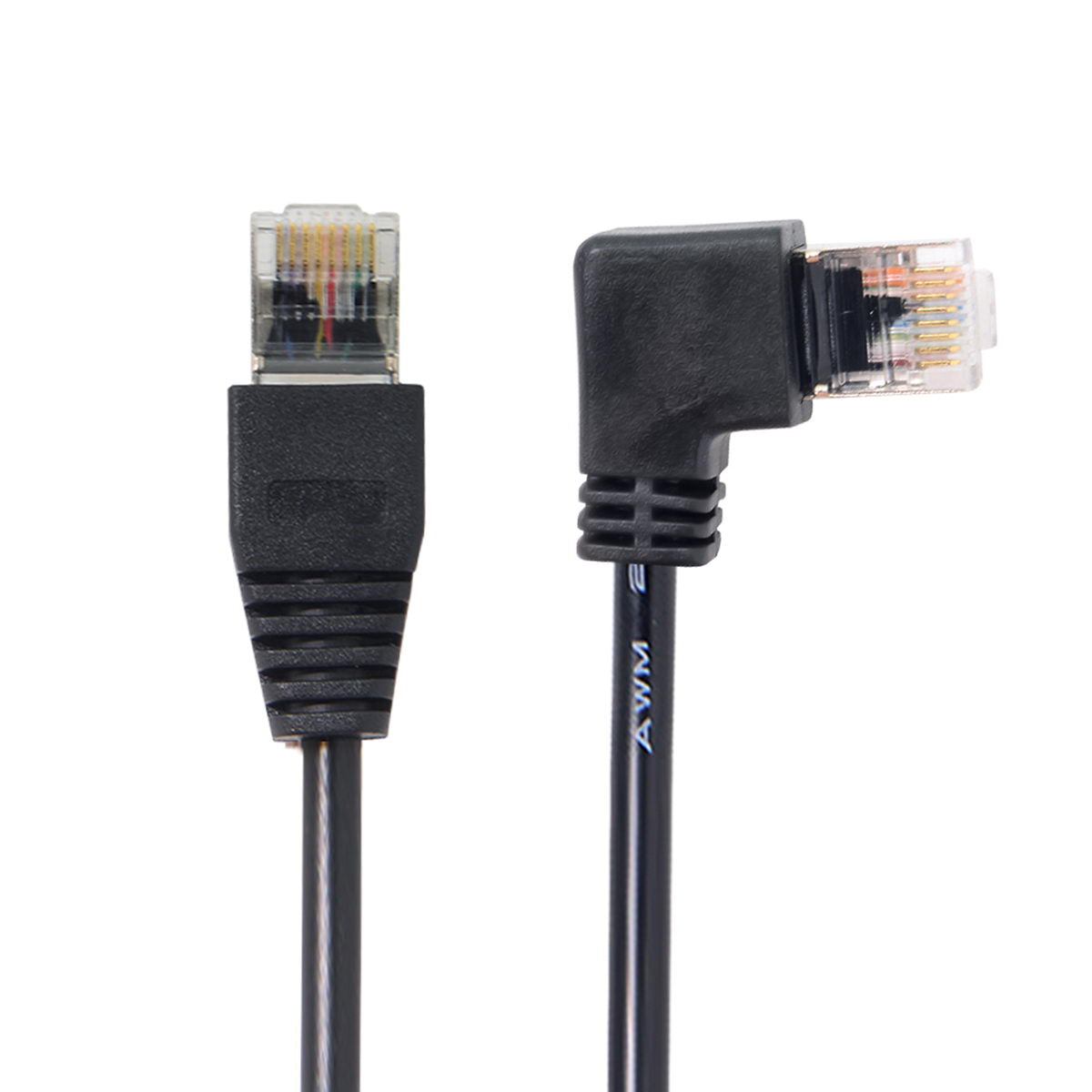 SYSTEM-S LAN cable 0.5 m RJ45 connector Ethernet cable network cable angle in black