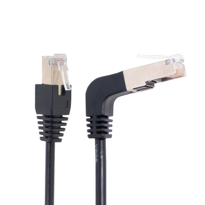 SYSTEM-S LAN cable 0.5 m RJ45 connector Ethernet cable network cable angle in black