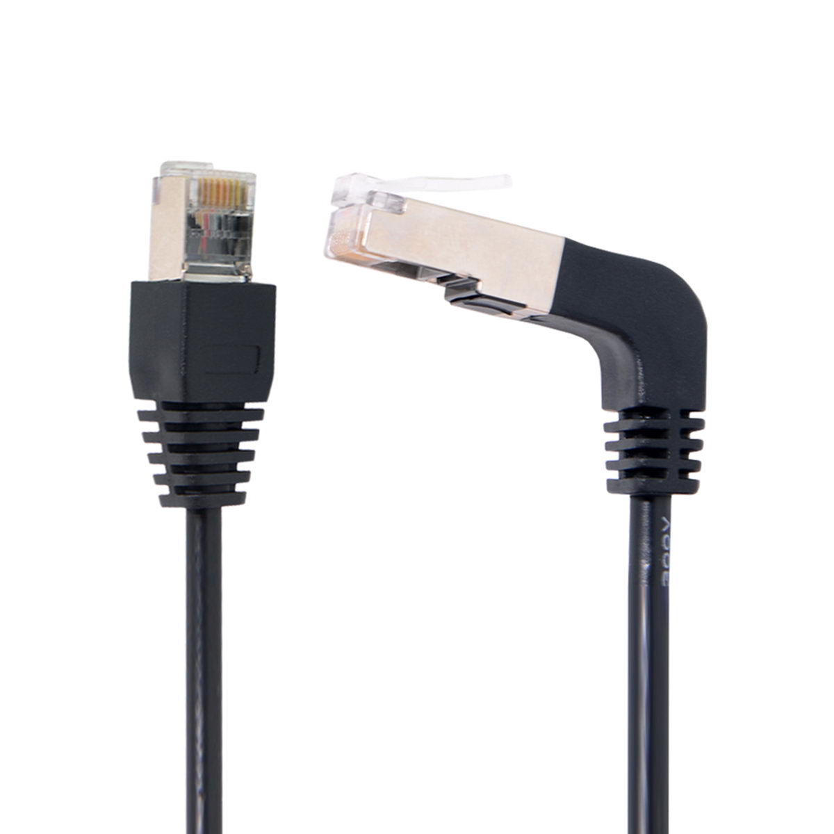 SYSTEM-S LAN cable 0.5 m RJ45 connector Ethernet cable network cable angle in black