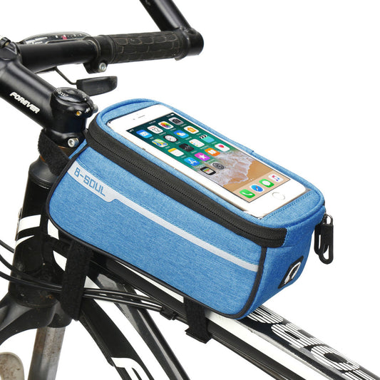 SYSTEM-S Fahrrad Tasche Halterung in Blau Befestigung für Smartphone