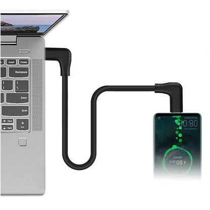 SYSTEM-S USB 3.1 Gen 2 Kabel 50 cm Typ C Stecker zu Stecker 2x Winkel in Schwarz