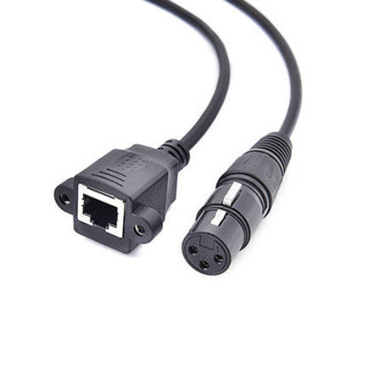 SYSTEM-S LAN cable 30 cm RJ45 socket to XLR 3 pin socket screw in black