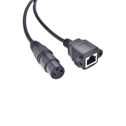 SYSTEM-S LAN cable 30 cm RJ45 socket to XLR 3 pin socket screw in black