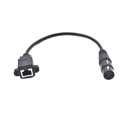 SYSTEM-S LAN cable 30 cm RJ45 socket to XLR 3 pin socket screw in black