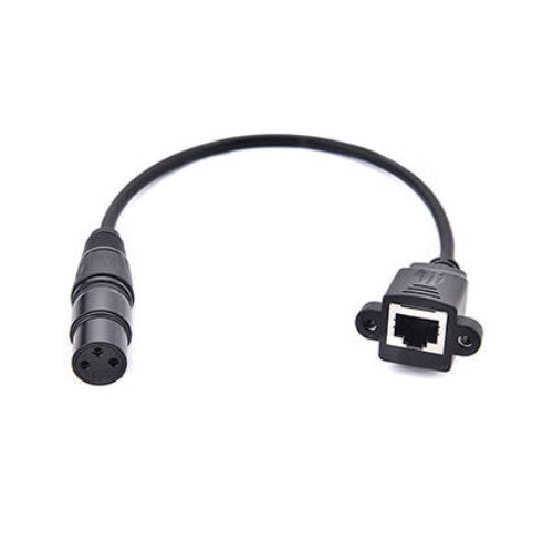 SYSTEM-S LAN cable 30 cm RJ45 socket to XLR 3 pin socket screw in black