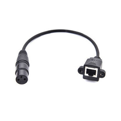 SYSTEM-S LAN cable 30 cm RJ45 socket to XLR 3 pin socket screw in black