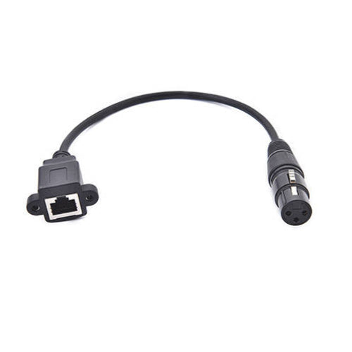 SYSTEM-S LAN cable 30 cm RJ45 socket to XLR 3 pin socket screw in black
