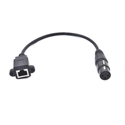 SYSTEM-S LAN cable 30 cm RJ45 socket to XLR 3 pin socket screw in black