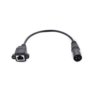 SYSTEM-S LAN cable 30 cm RJ45 socket to XLR 3 pin plug screw in black 